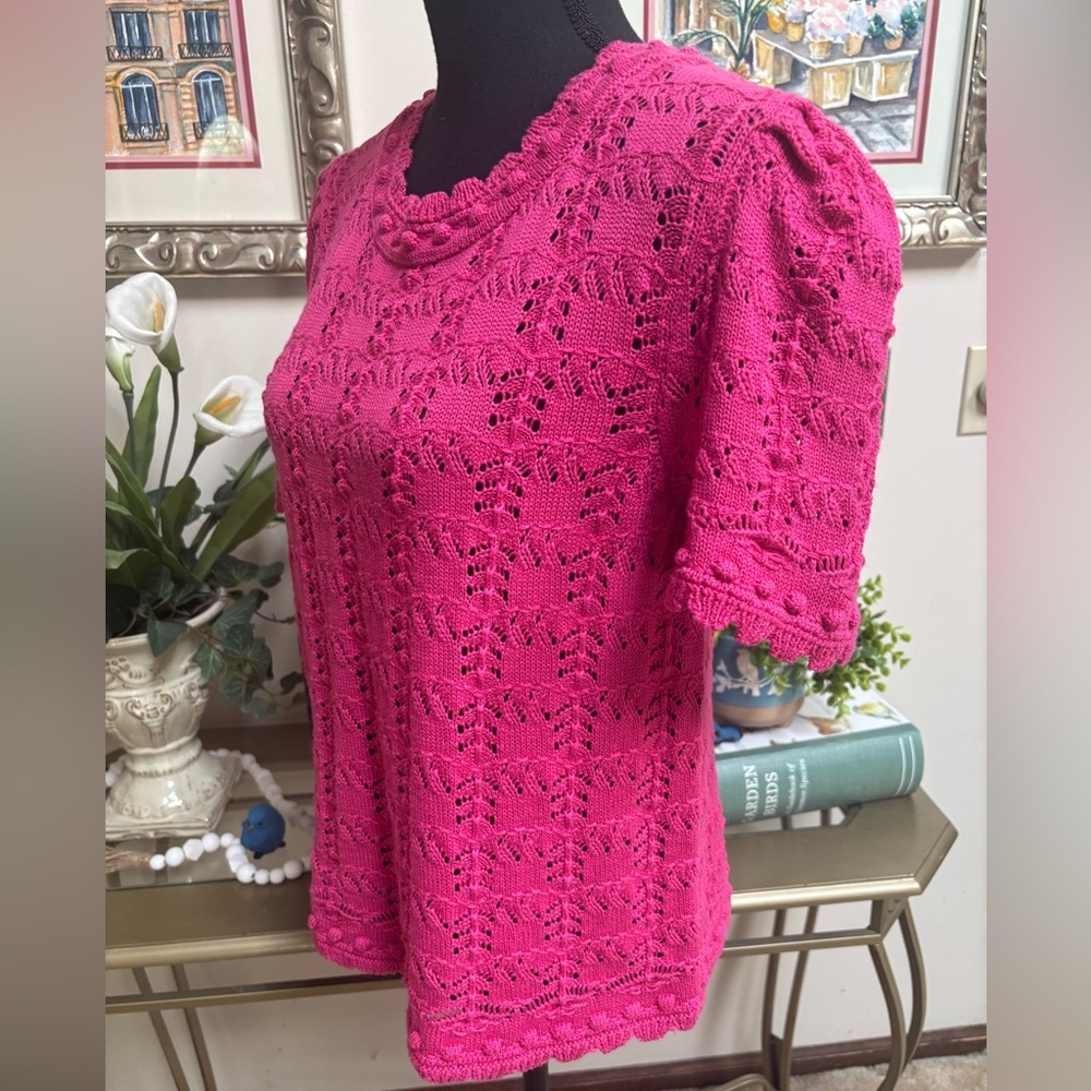 Anthropologie Pink Lace Blouse - Picture 3 of 9